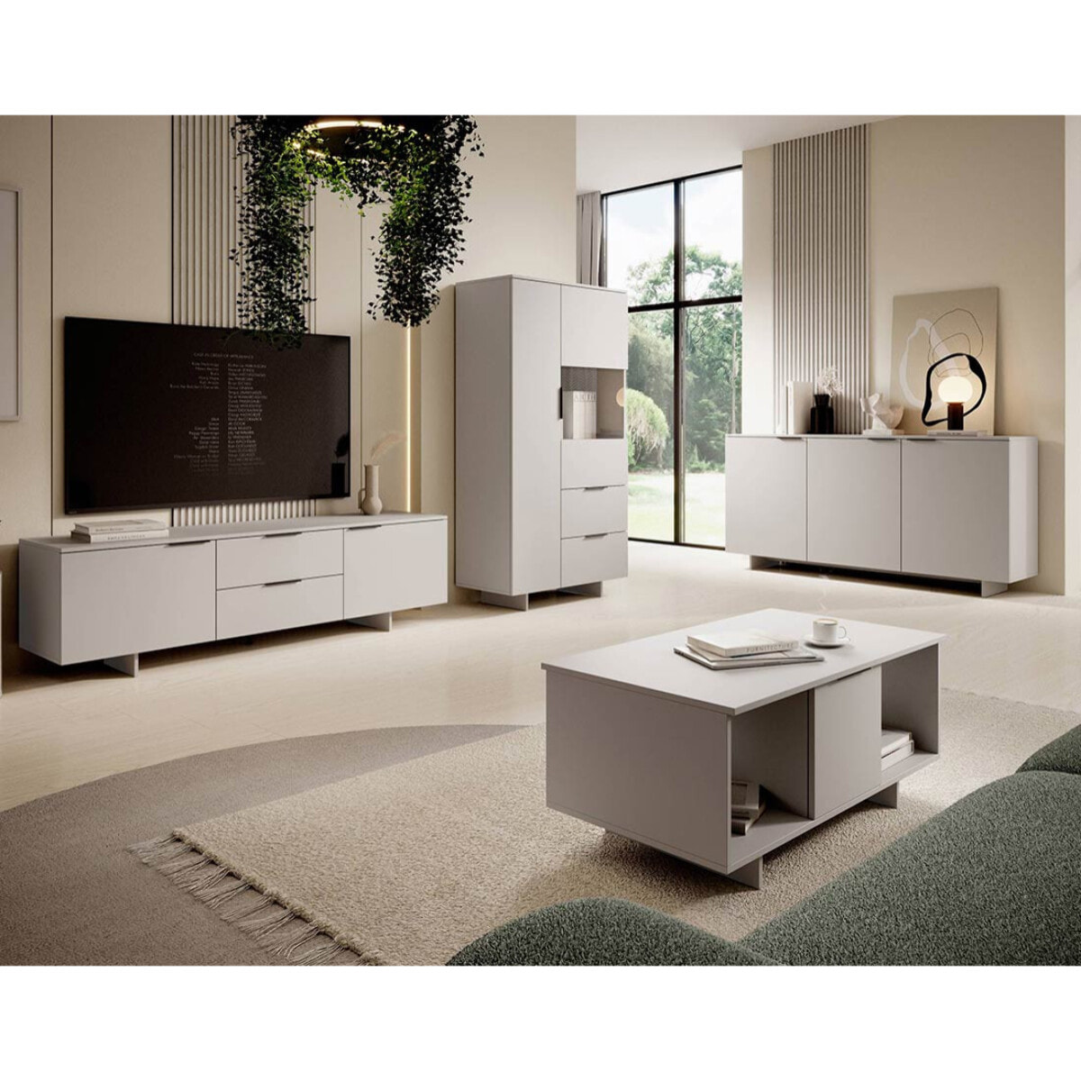 Canterbury - buffet bas - 3 portes - beige - 3 portes - 180 cm - Beige