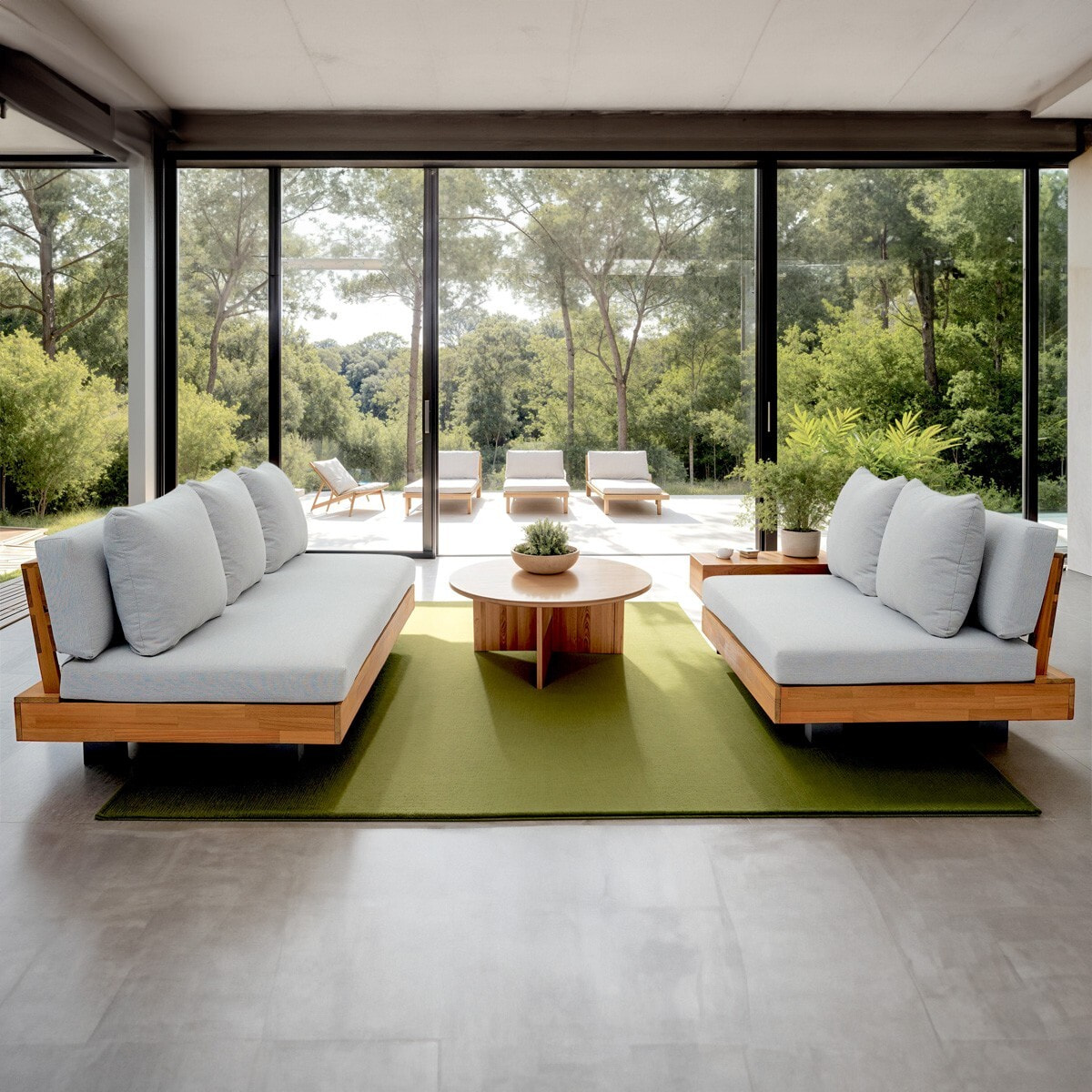 Salon de jardin 5 places en bois FSC - CAPRI