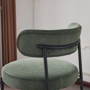 Lot de 2 tabourets de bar en velours côtelé - EVORA