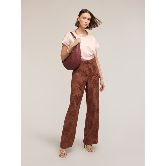 Motivi - T-shirt bimaterica misto cotone - Rosa cipria