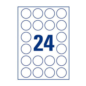 Papier créatif AVERY 96 autocollants ronds kraft 4cm