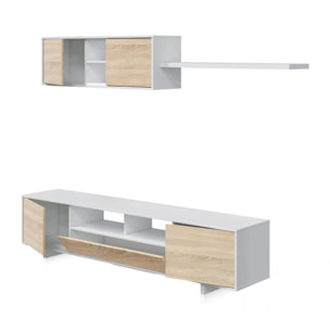 Salón Belus Blanco Brillo - Roble Canadian