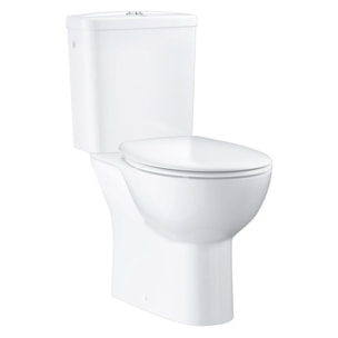 WC à poser avec réservoir et abattant softclose, sans bride, blanc alpin (longueur 61cm)