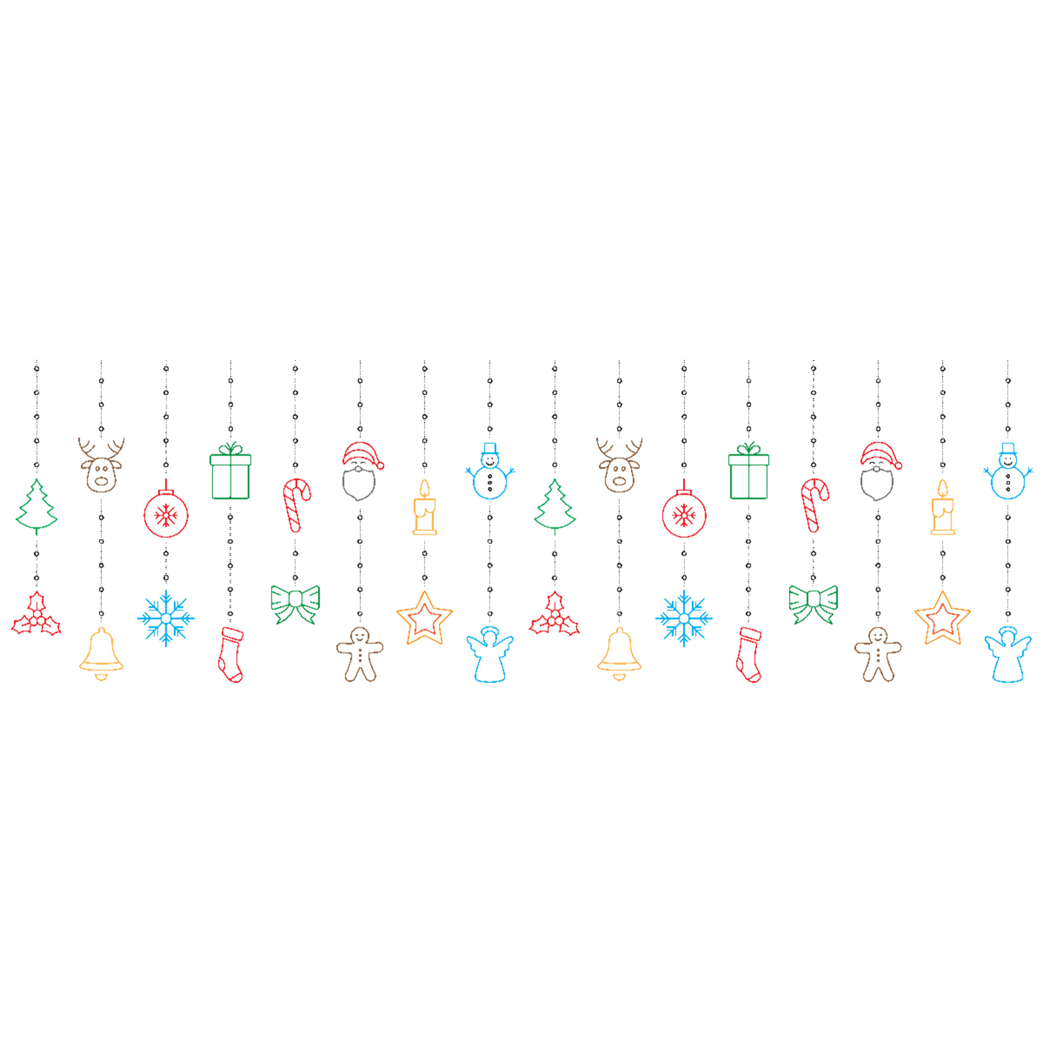 Sticker Noël guirlande - Autocollants stickers adhésifs noël - décoration fêtes