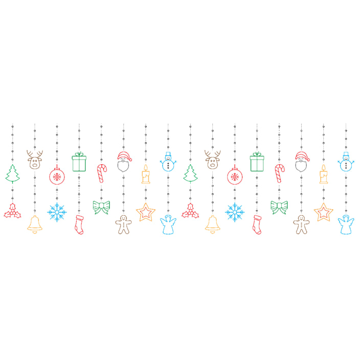 Sticker Noël guirlande - Autocollants stickers adhésifs noël - décoration fêtes