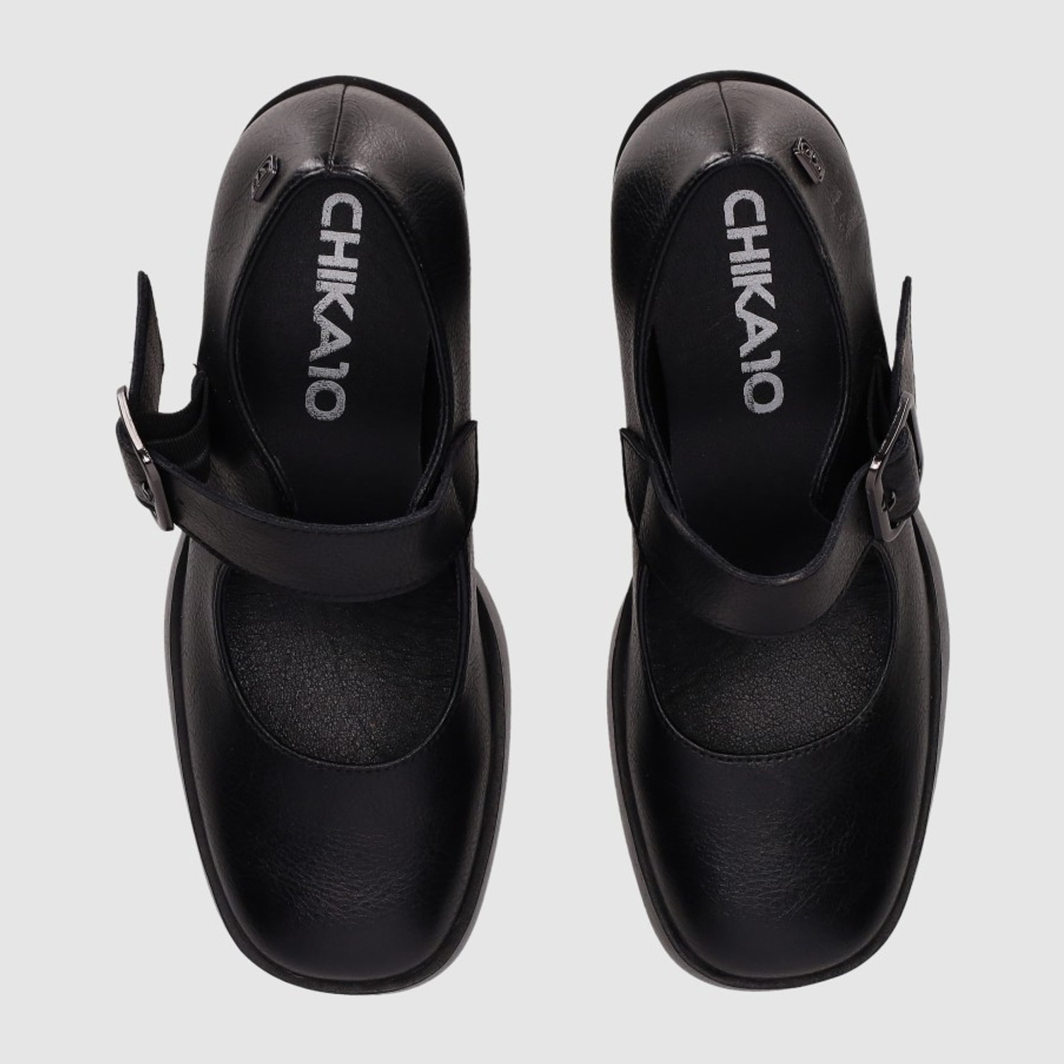 Zapatos de Piel - Negro - Tacón: 6 cm