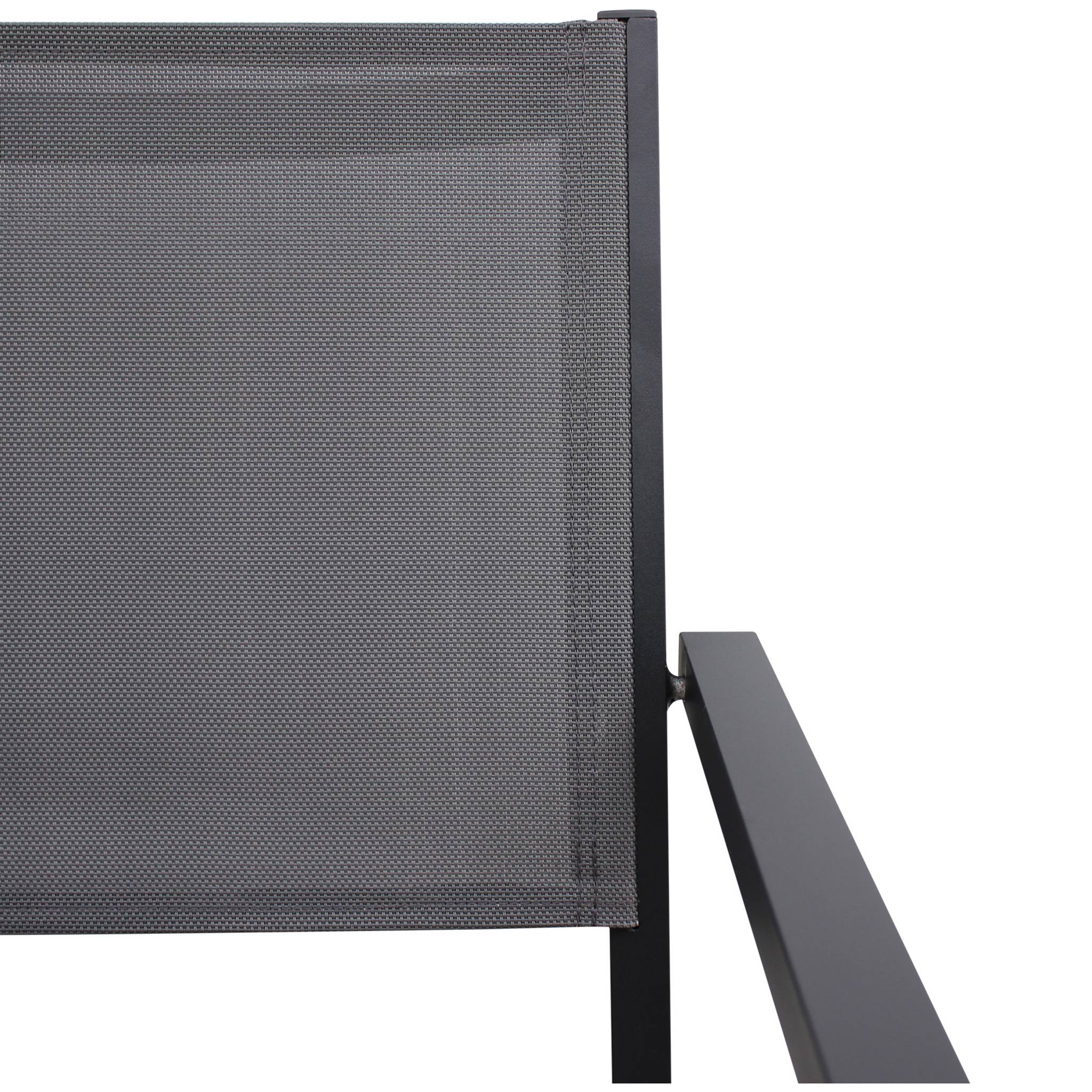 Table de jardin aluminium + 8 assises - Capua 180cm - Anthracite. gris - 8 places - 1 grande table rectangulaire. 8 fauteuils empilables