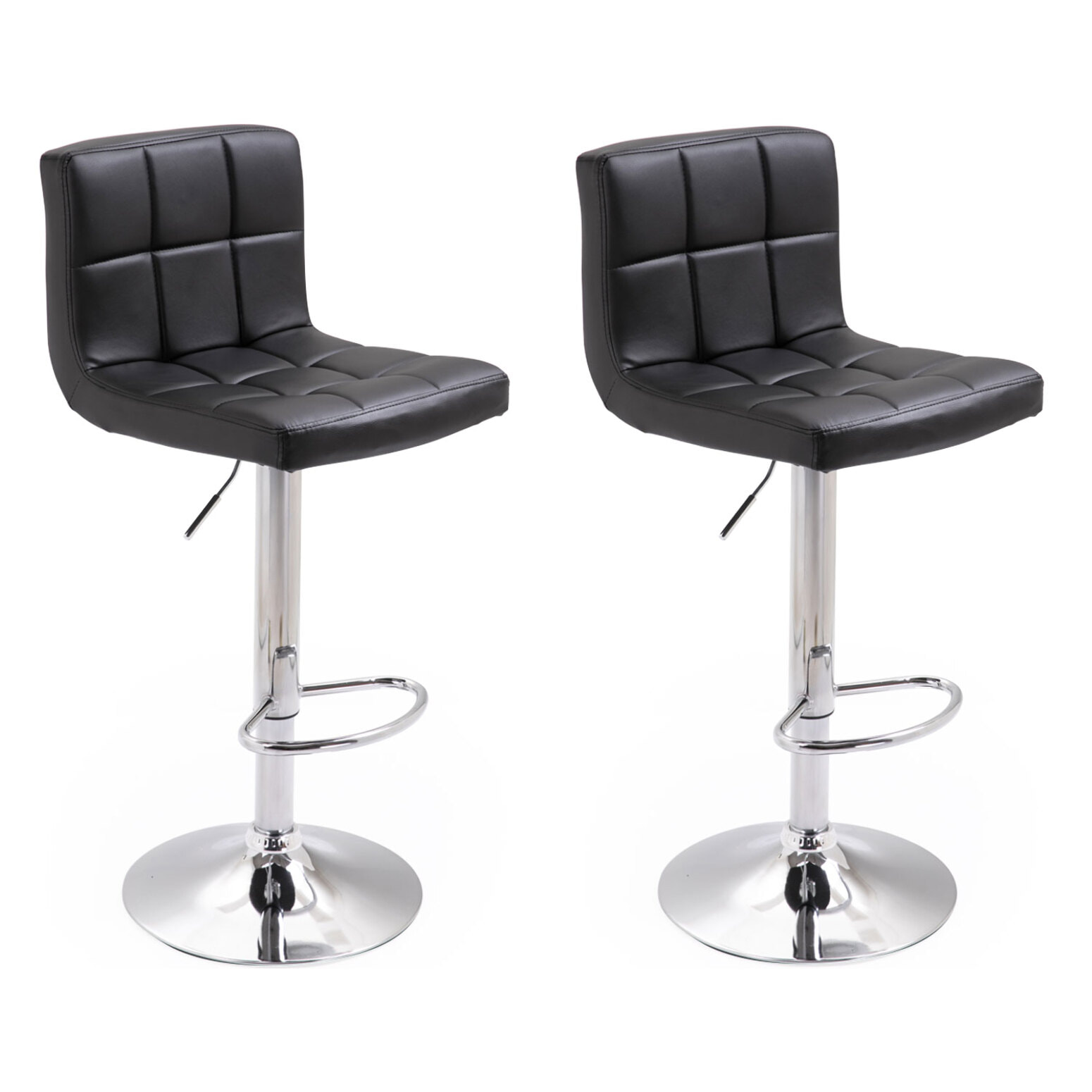 Lot de 2 tabourets de bar noir MIKE
