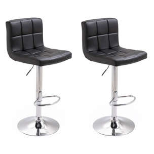 Lot de 2 tabourets de bar noir MIKE
