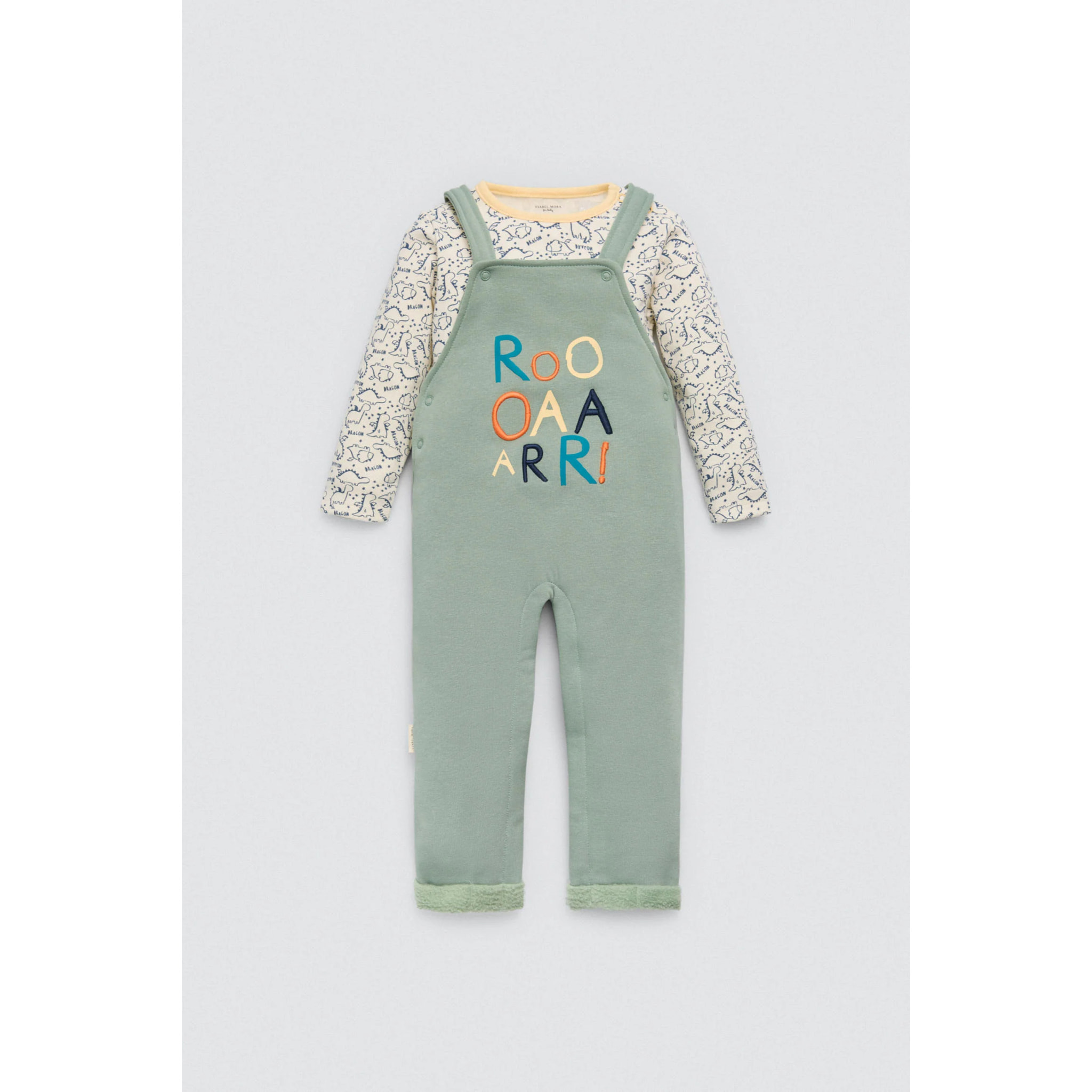 Completo salopette e maglietta a maniche lunghe per neonato Dragon Tale