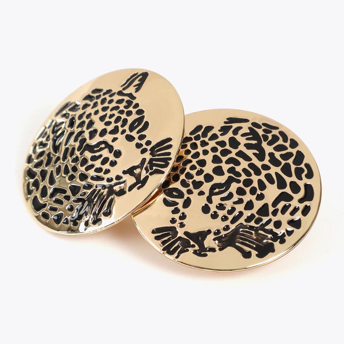 Orecchini a bottone testa di tigre