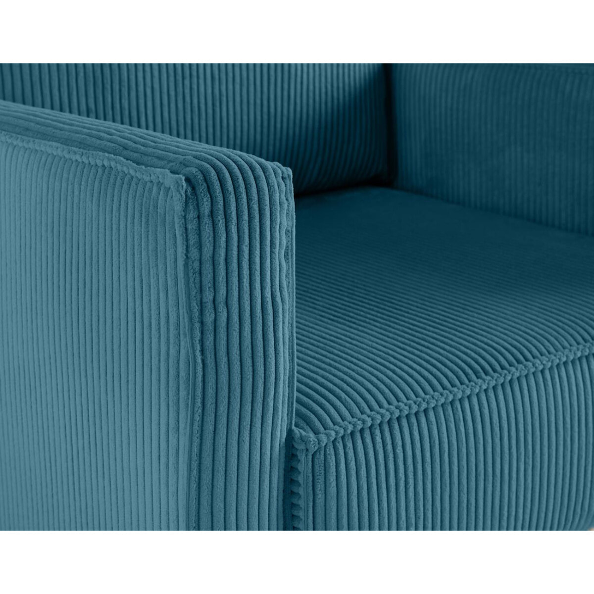 Charlie - fauteuil - pieds hauts - en velours côtelé - Bleu canard