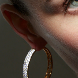 Pendientes con Circonita Brillante acabado oro 18k