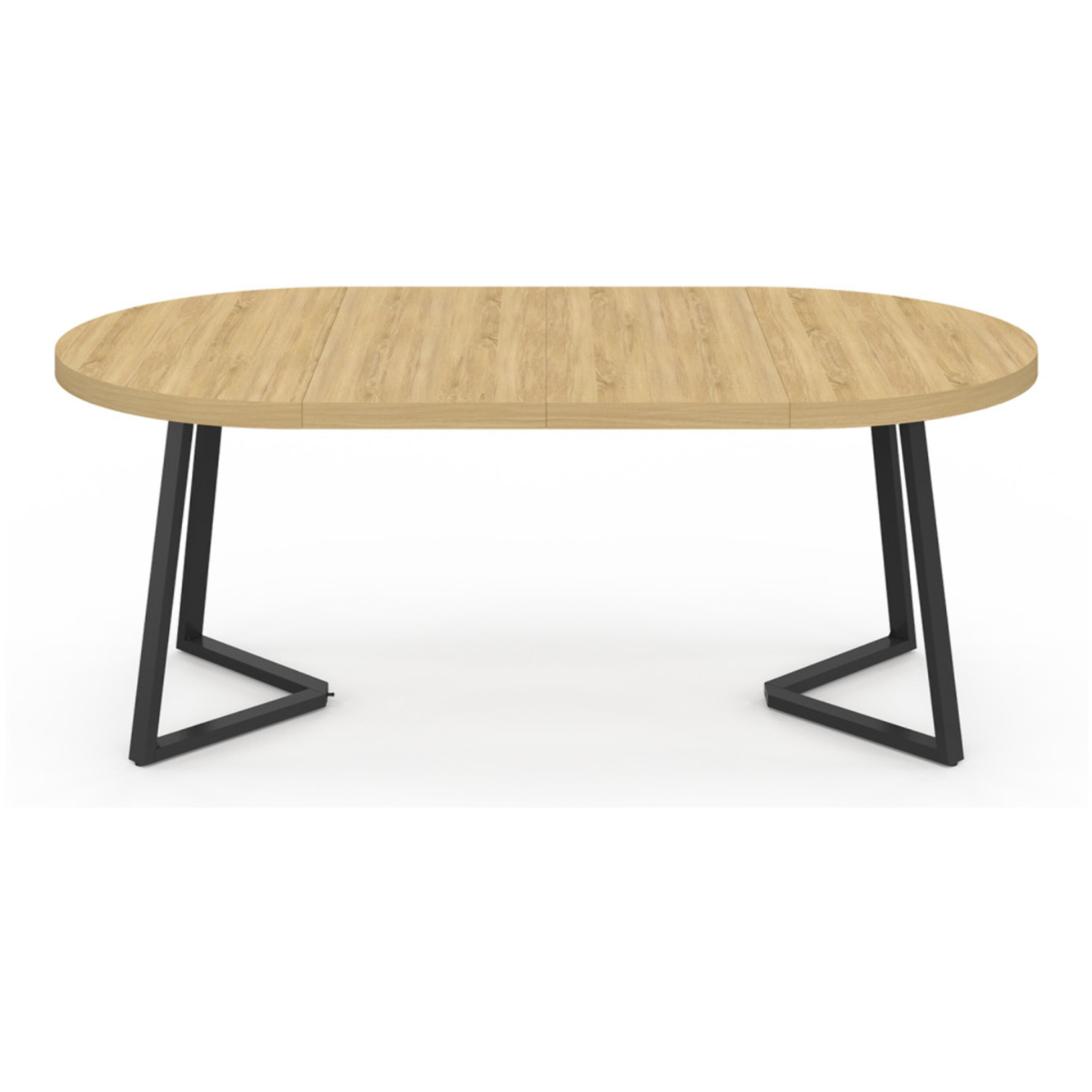 Table à manger ronde extensible Sana bois et noir Ø110-200cm