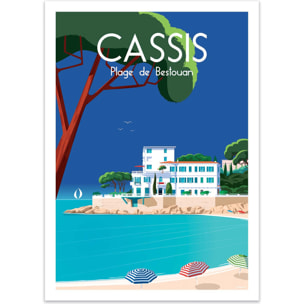 Affiche - Cassis Plage de Bestouan - Raphael Delerue