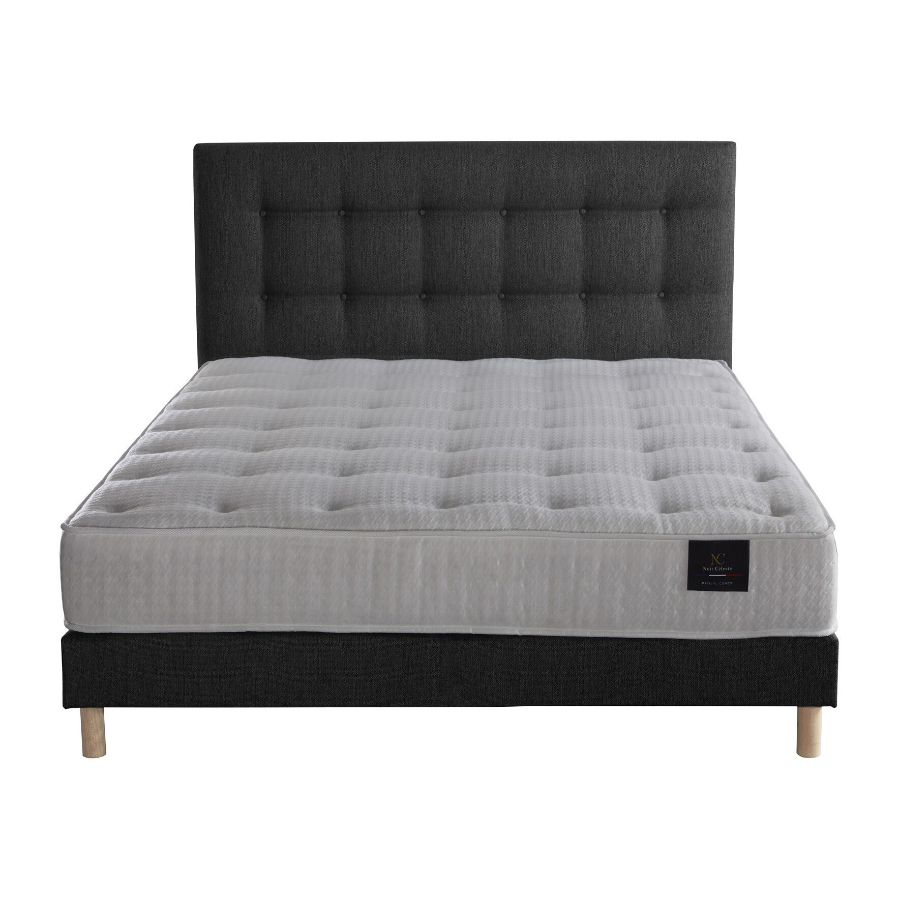 Ensemble matelas ressorts mémoire de forme, PULSAR + tête de lit + sommier
