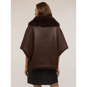 Motivi - Montone reversibile oversize con zip e tasche - Marrone