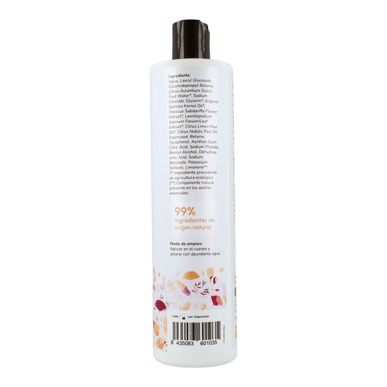 PLANETA HUERTO | Gel de Ducha Flor de Hibisco y Naranja 500 ml - Limpieza Suave y Aroma Refrescante