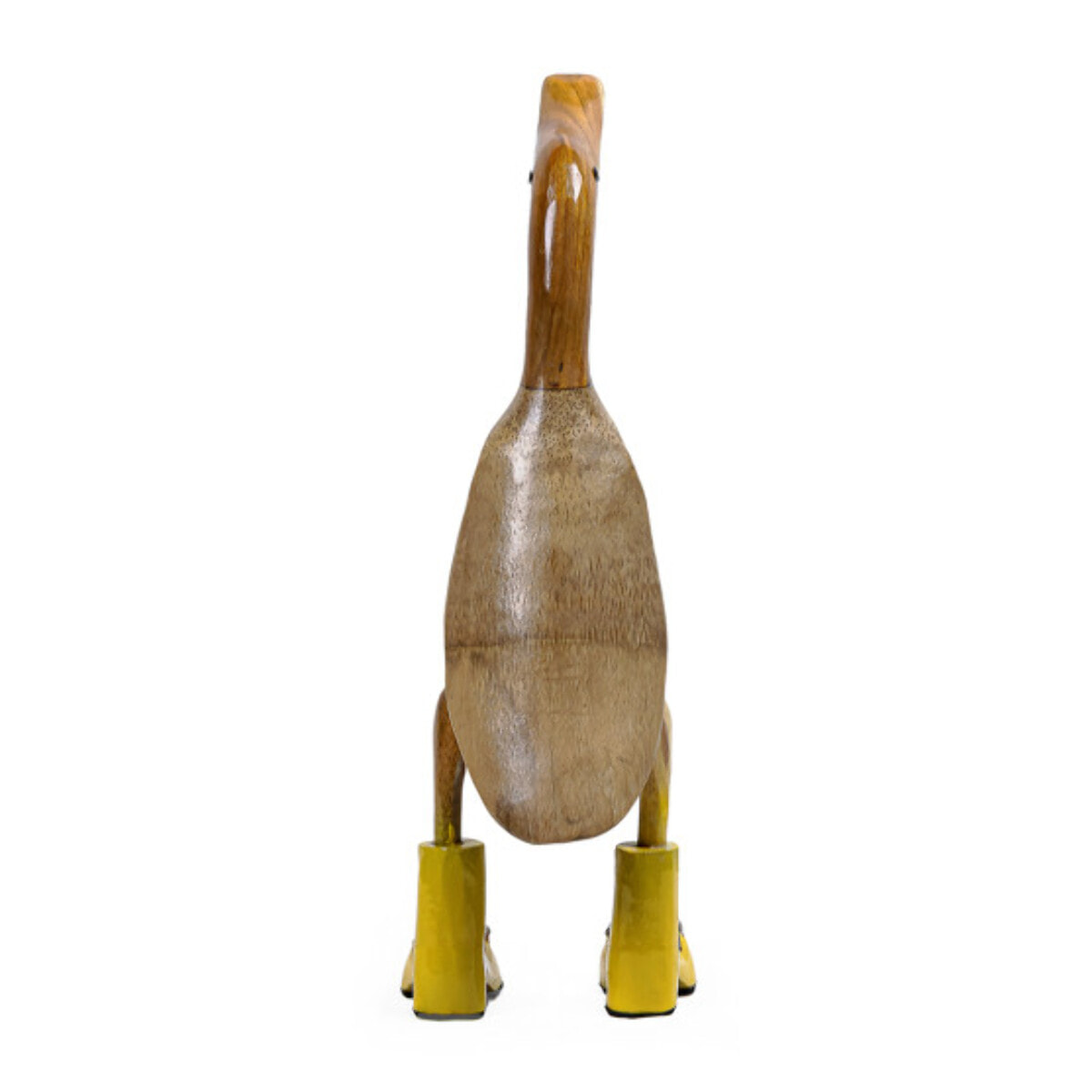 Statue H. 40 cm canard bottes jaunes en bois de teck - DUCK