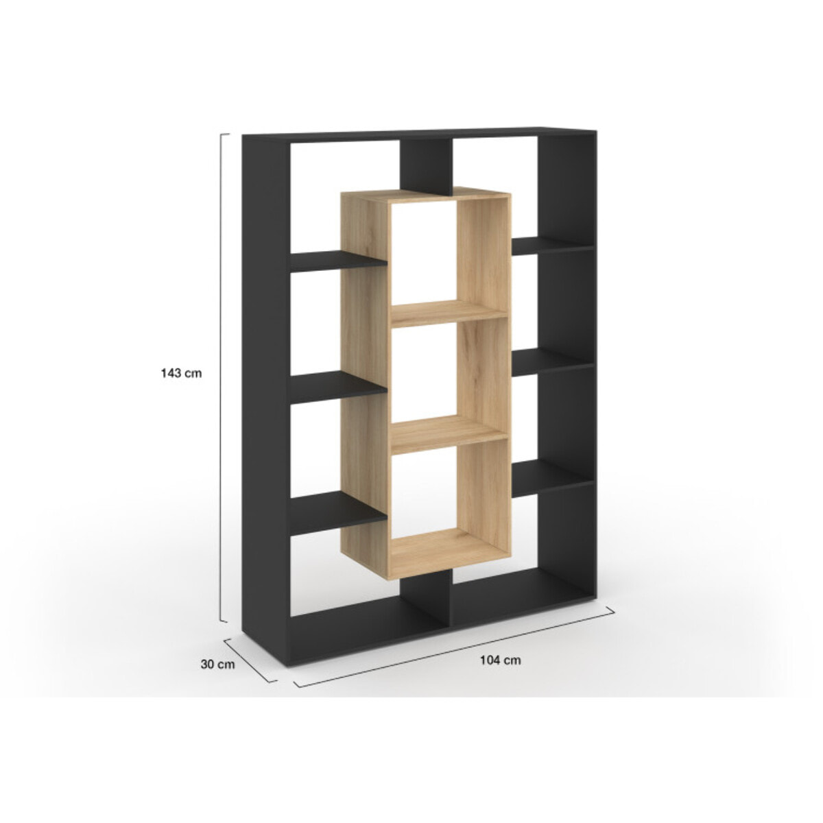 Etagère bibliothèque Colette - Noir - bois