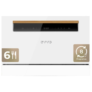 Lavavajillas EVVO Mini D, 6 Cubiertos, 8 Programas, Blanco, Ancho 550 mm