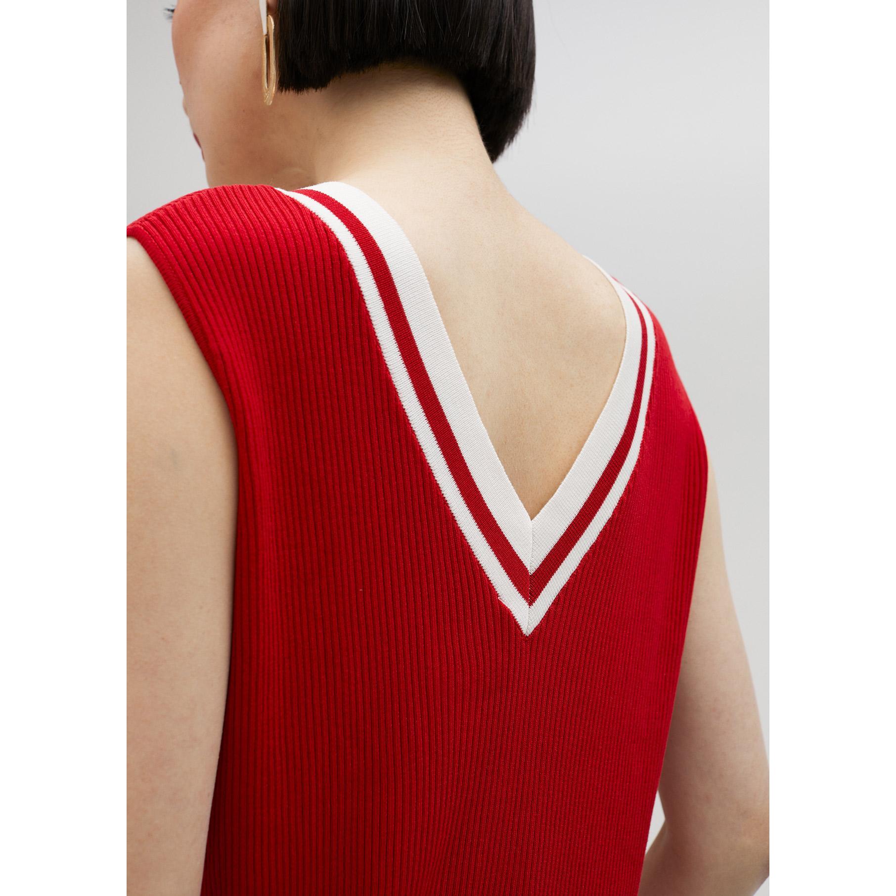 Top in maglia bicolore