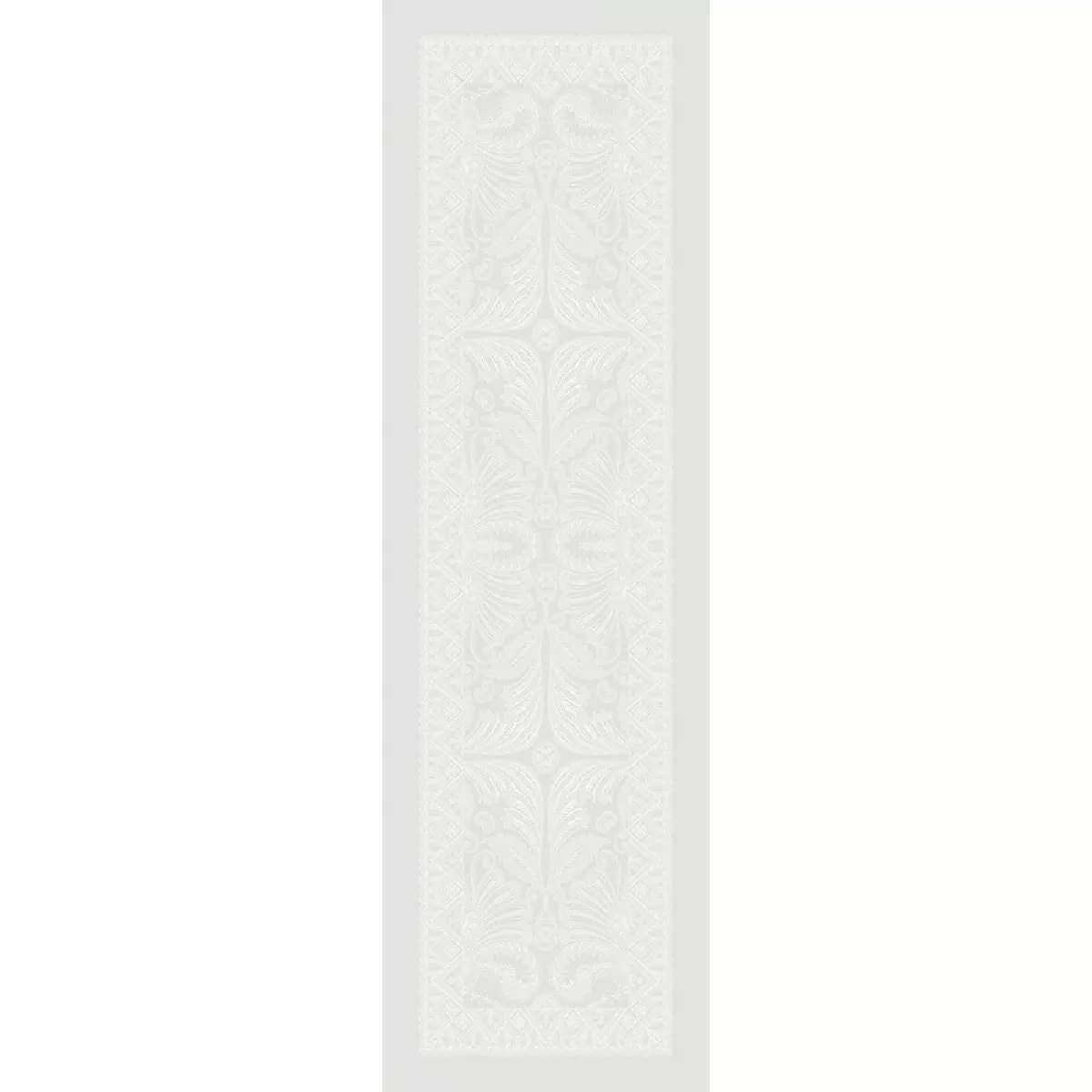 Chemin de table pur coton anti tache motif jacquard Grace perle