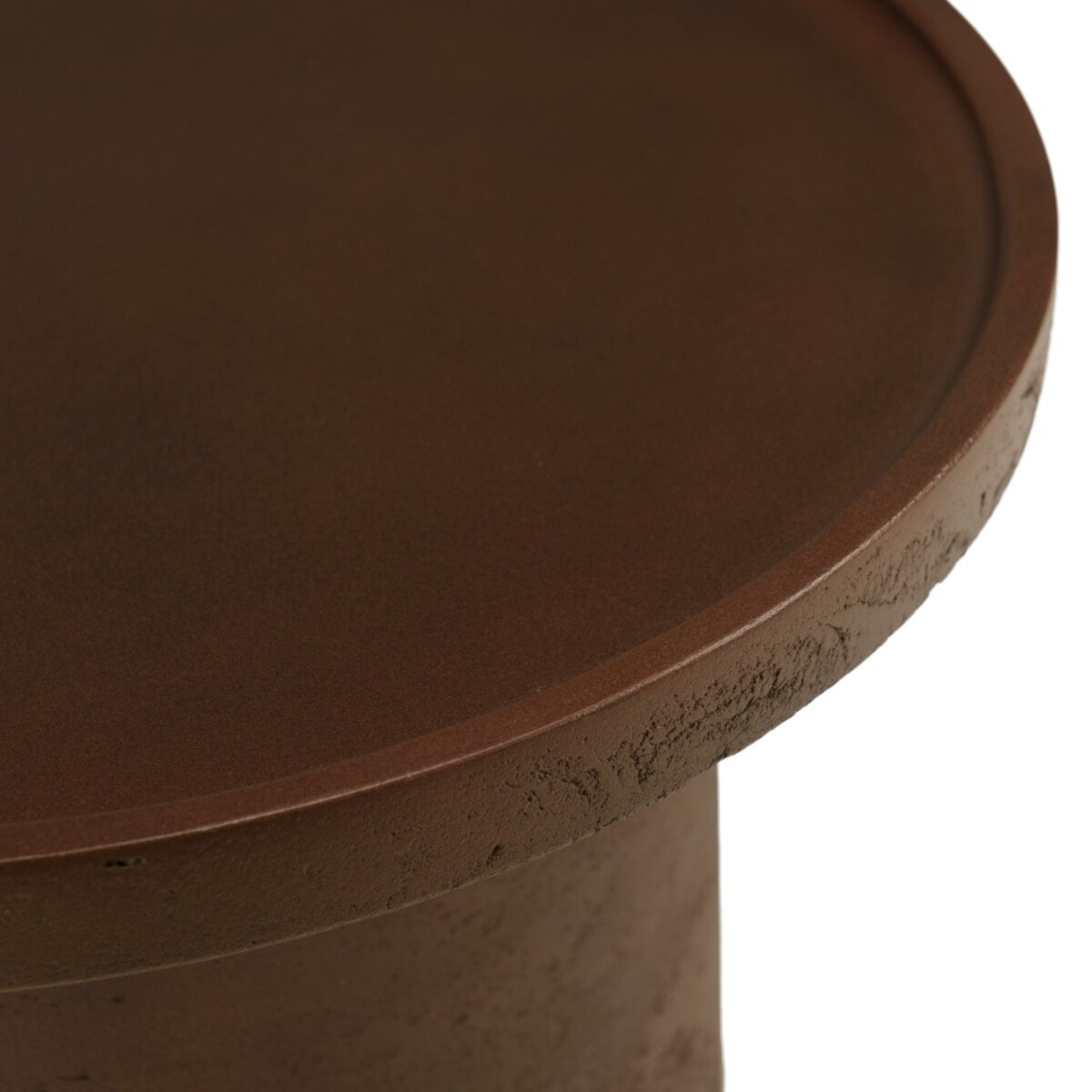 NESTOR - Table d'appoint ronde en béton marron D36cm