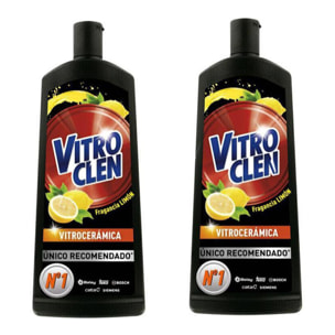 Vitroclen Limpiador de Vitrocerámica en crema limón, pack 2 unidades x 450ml