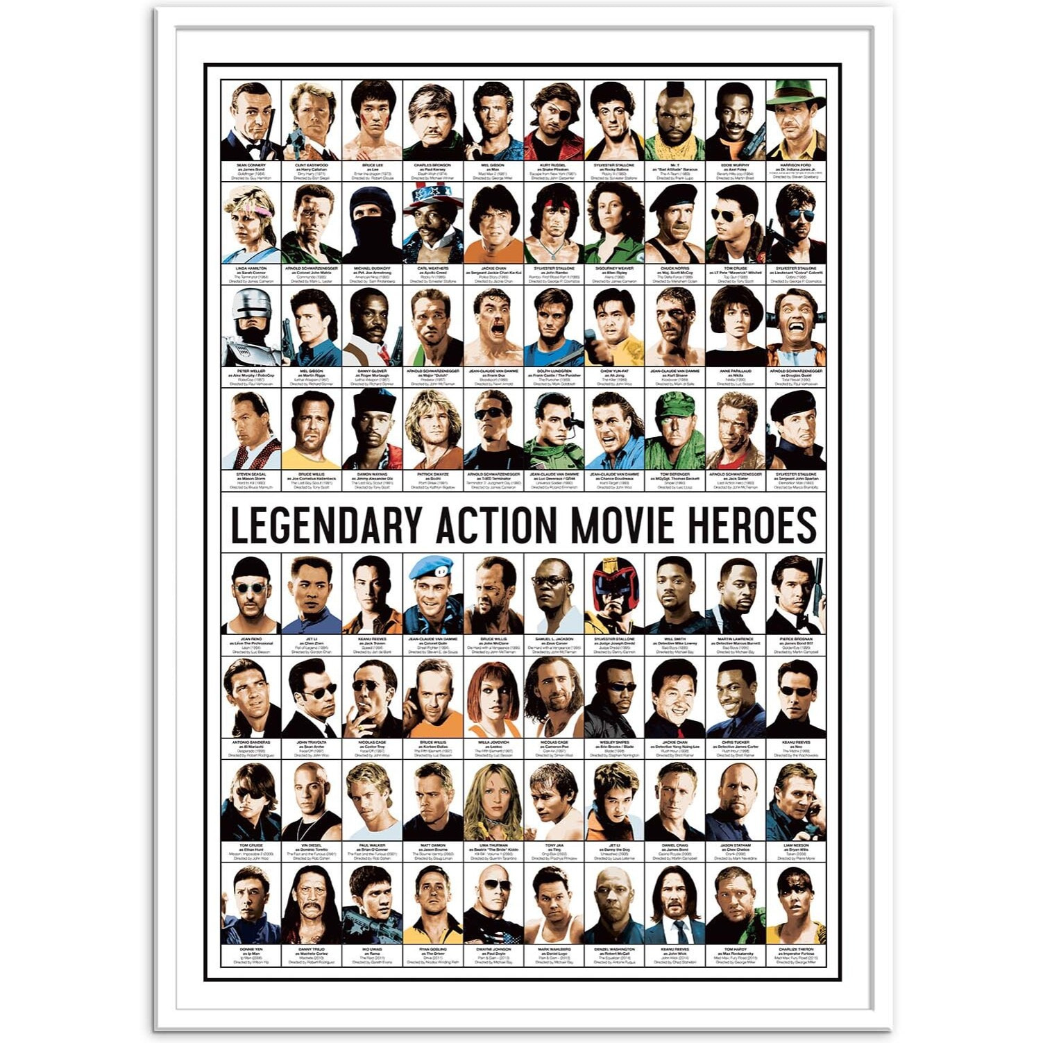 Affiche - Legendary Action Movie Heroes - Olivier Bourdereau