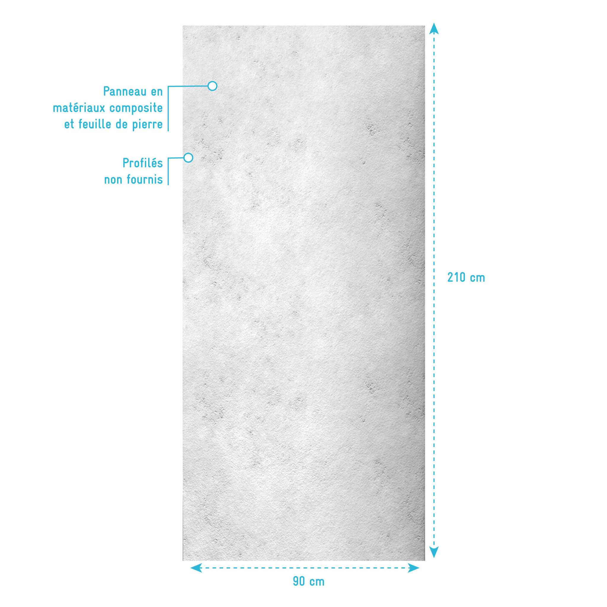 Panneau Mural Pierre Finition Light Grey 90 x 210 cm - STONE'IT LIGHT GREY