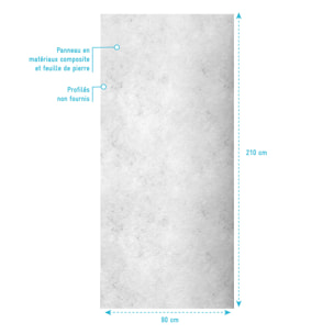 Panneau Mural Pierre Finition Light Grey 90 x 210 cm - STONE'IT LIGHT GREY