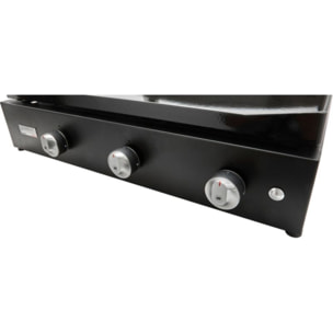 Plancha gaz LE MARQUIER Pure 375 Noir 3 brûleurs à poser, 75x40 cm