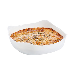Plat à four carré blanc 29X29cm Smart Cuisine Carine 250°C  - Luminarc - Opale culinaire extra léger et résistant