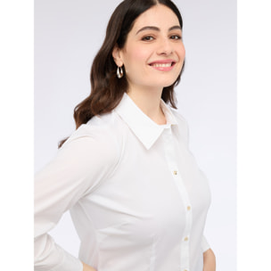 Fiorella Rubino - Camisa de algodón elástico - Blanco