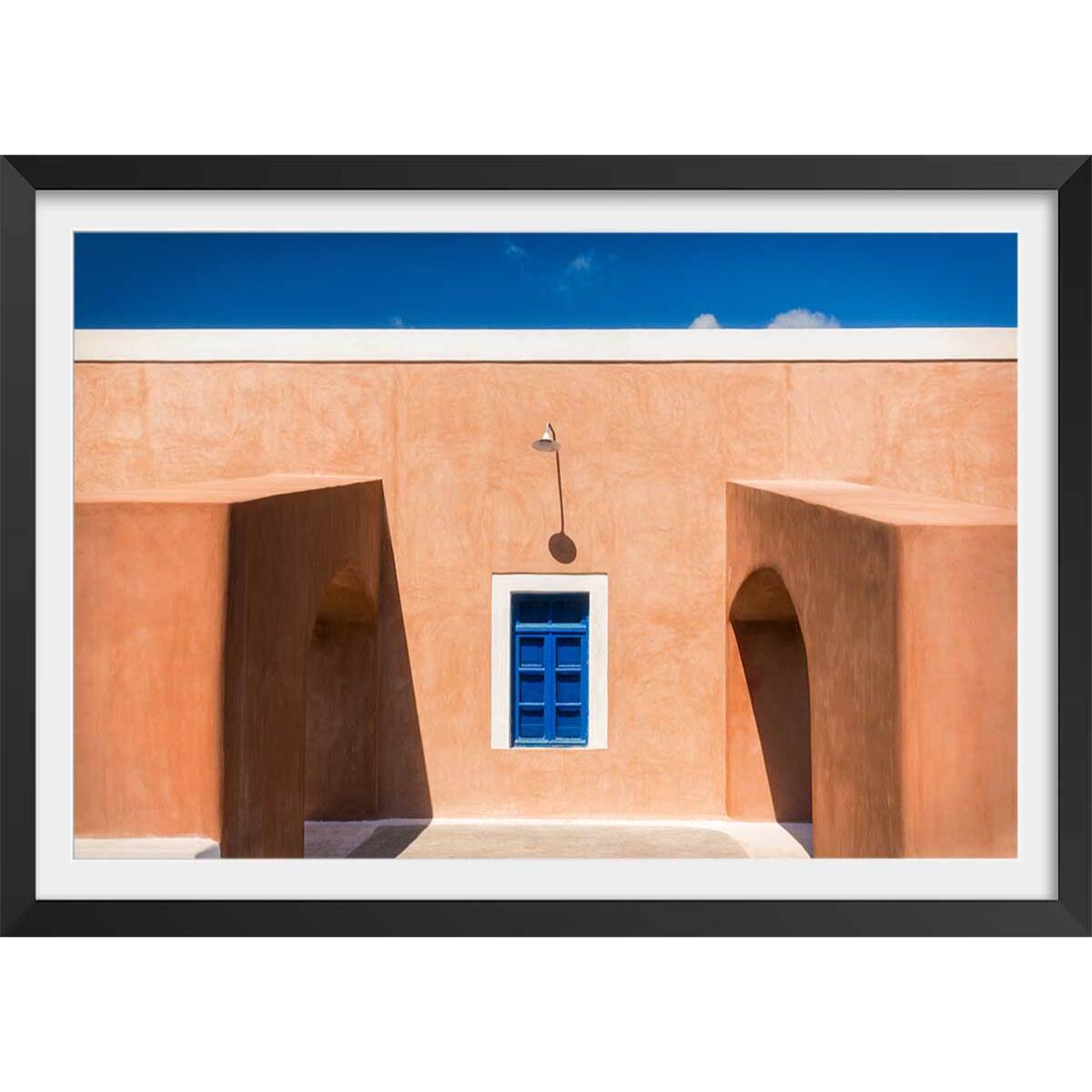 Poster terracotta house Affiche + cadre en bois - Noir