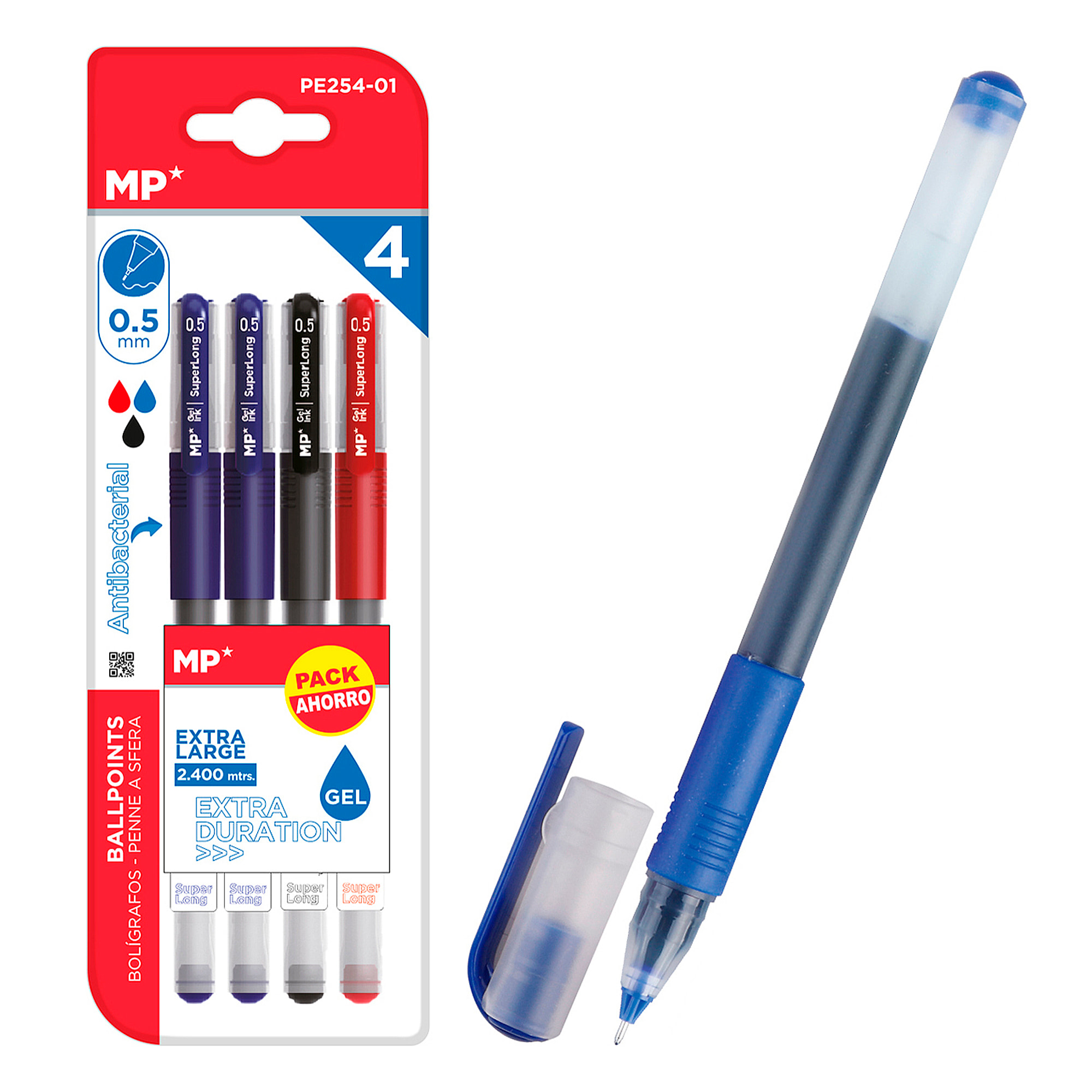 SET PENNE A INCHIOSTRO GEL PUNTA 0.5 mm 4 Pz.