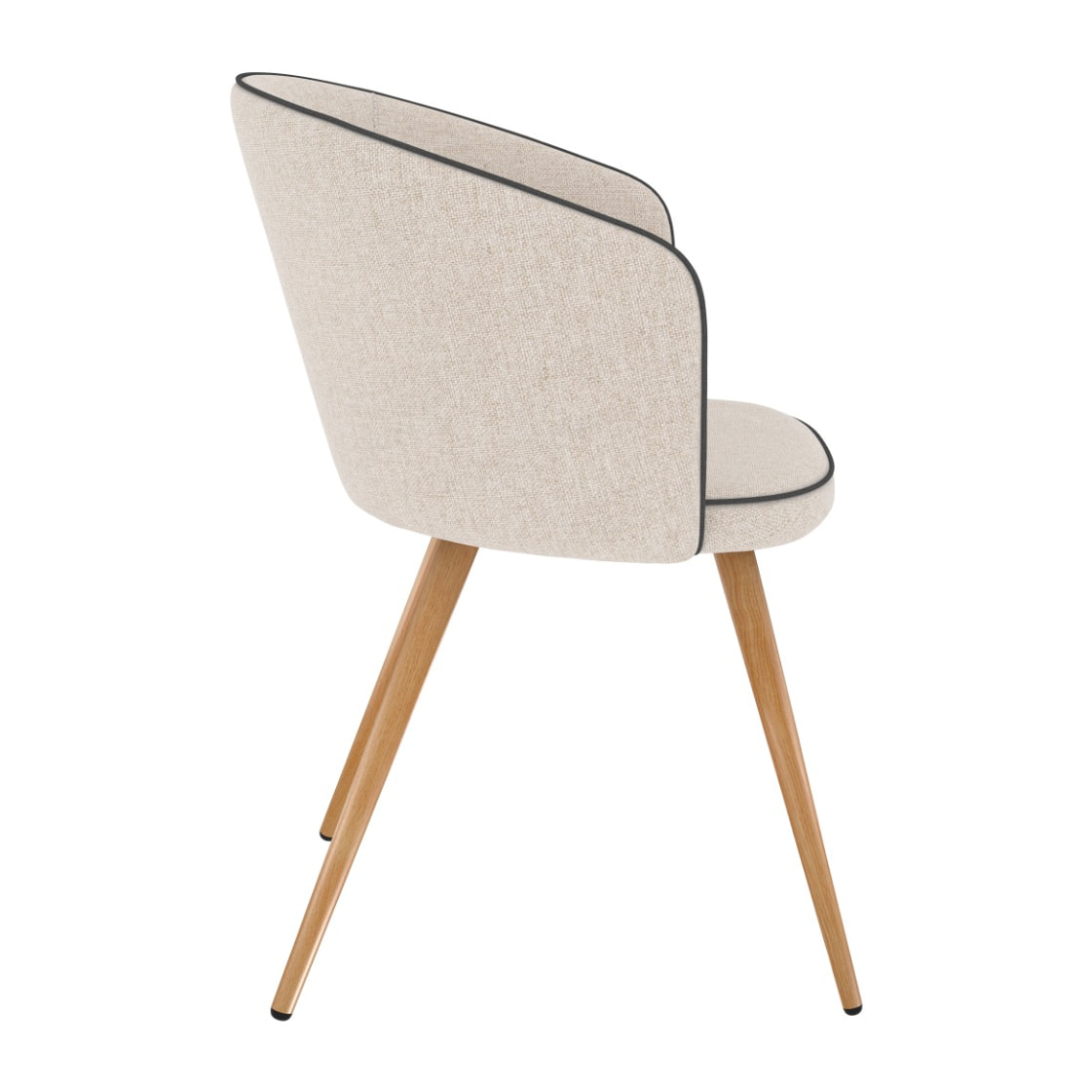 Chaise Chiara en tissu beige (lot de 2)