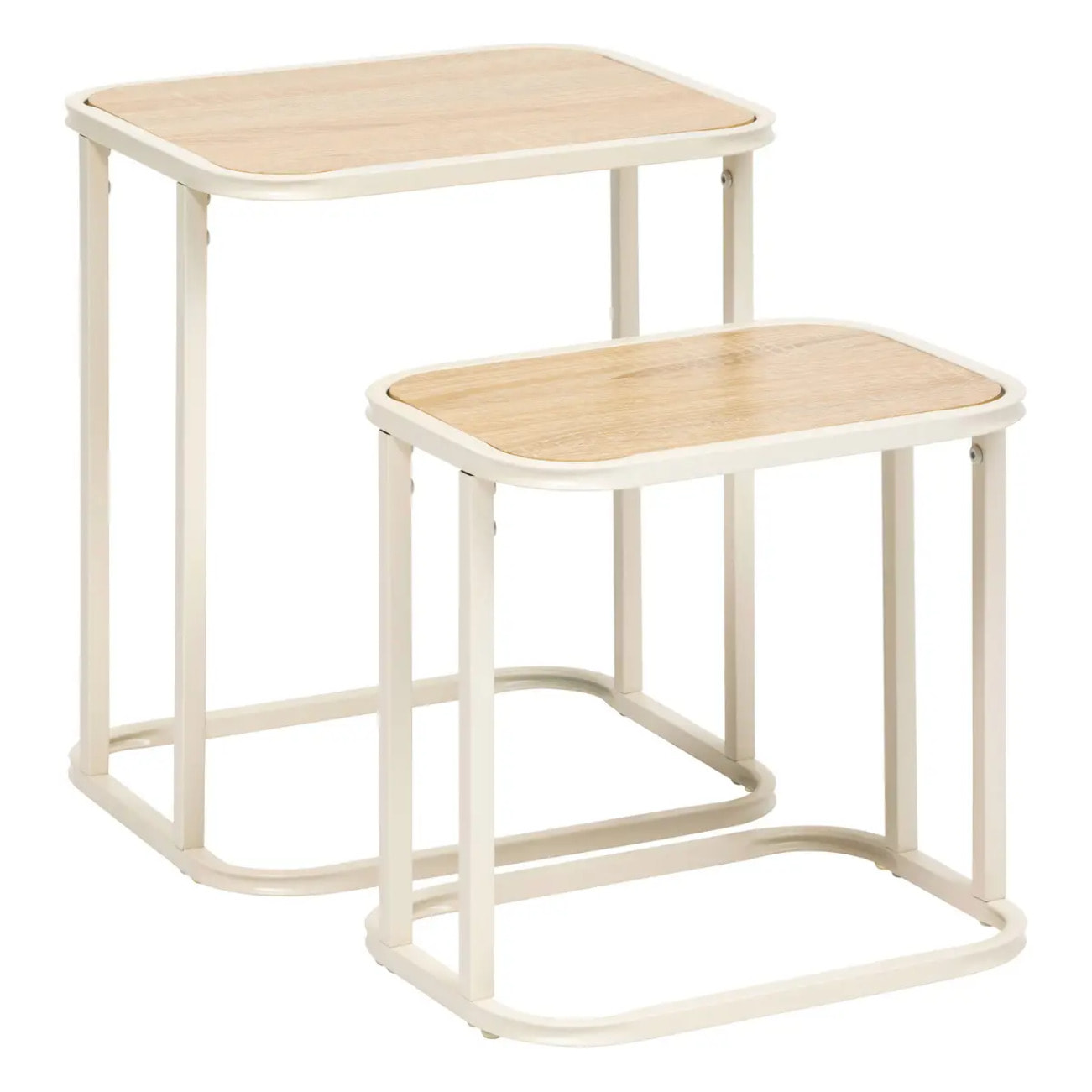 Lot de 2 tables gigognes Curvy bois clair
