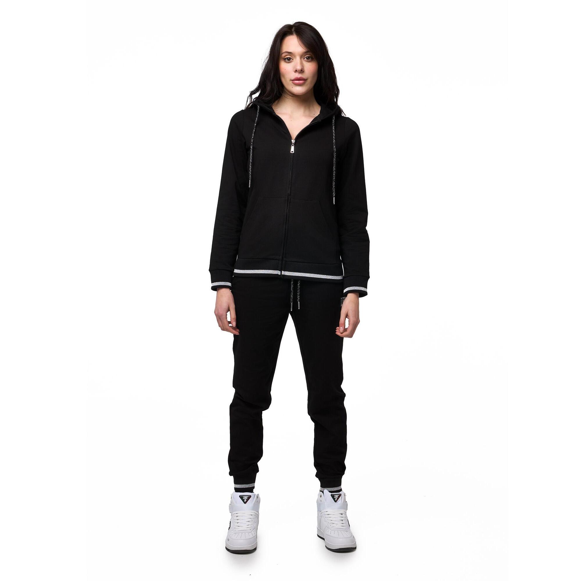 Tuta da donna con felpa con cappuccio e zip e joggers non felpata Leone Bright