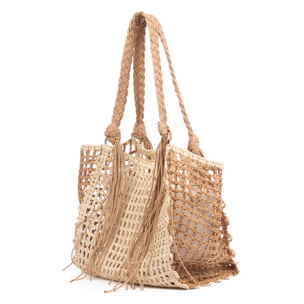 Berceto Bolso tote Mujer. Fabricado en paja trenzada.