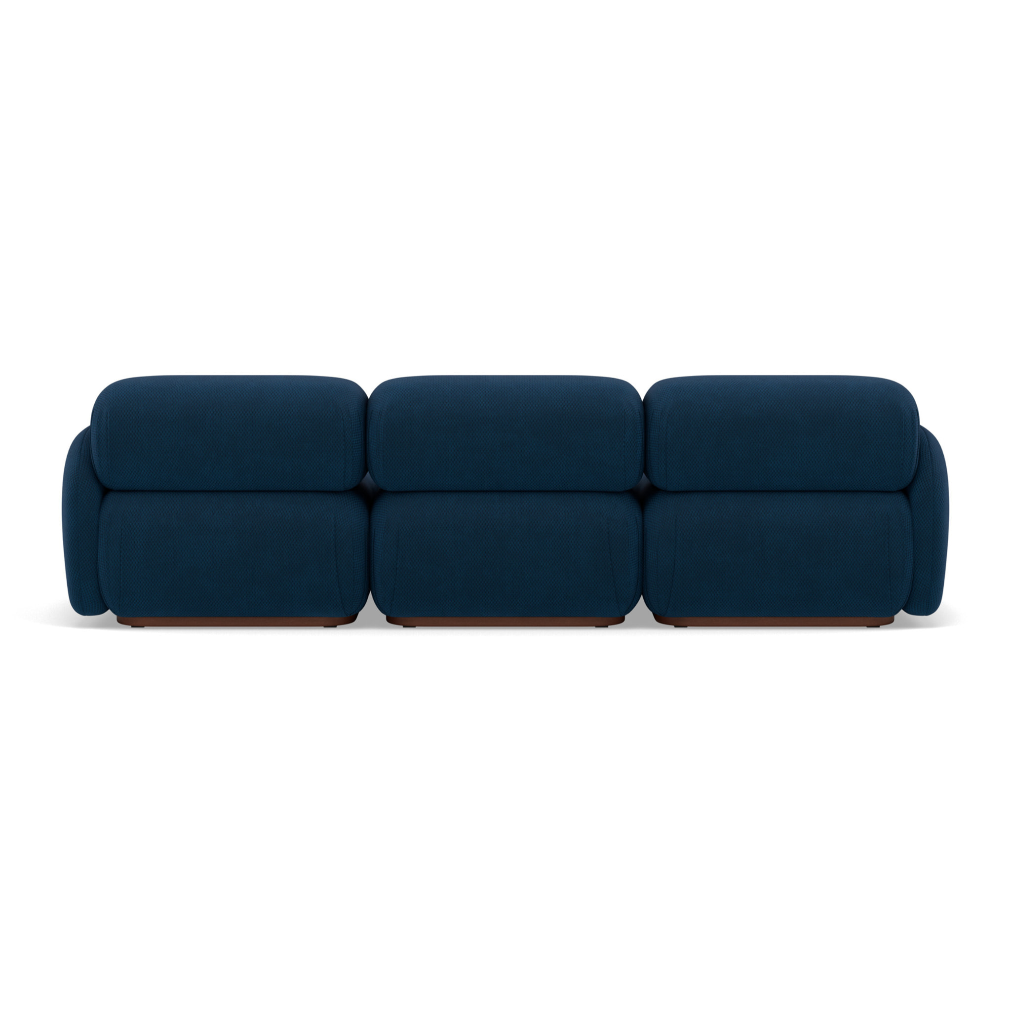 Penelope - canapé droit modulable 3 places en velours texturé - Bleu