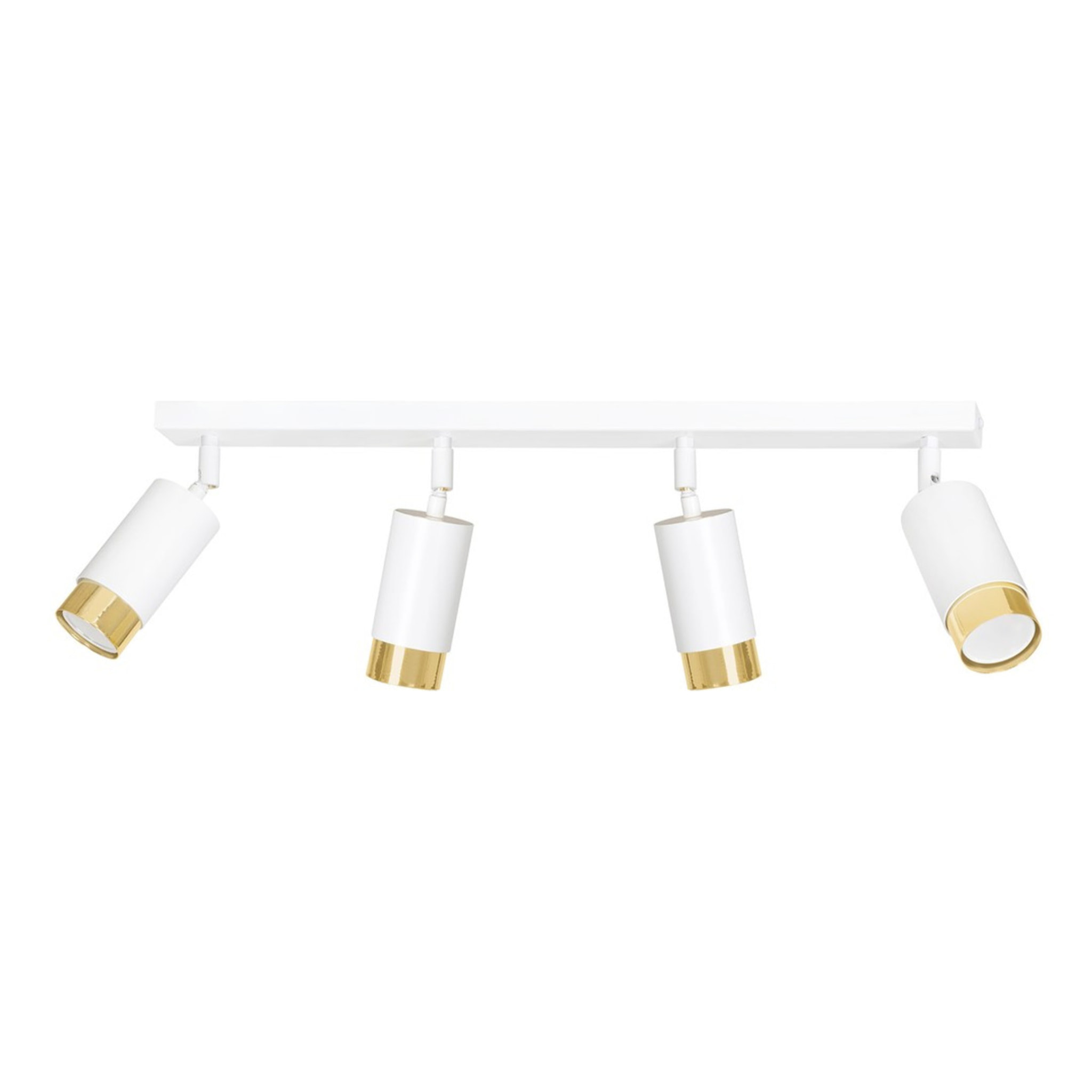 Faretto da soffitto Hiro in acciaio bianco e oro