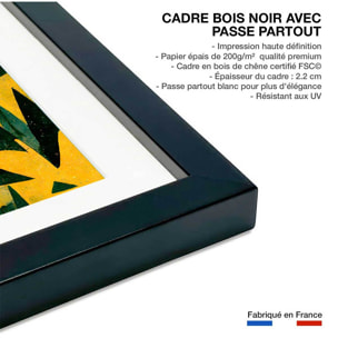 Affiche enfant cabane dans la forêt  Affiche + cadre en bois - Noir