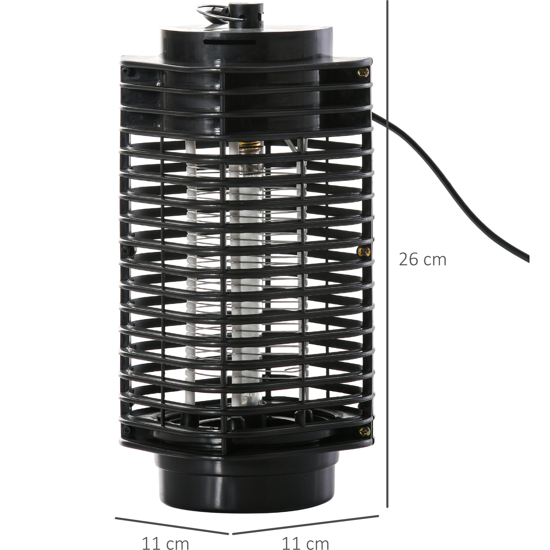 Outsunny Lampe anti-insectes anti moustique design lanterne tue mouche électrique destructeur d'insectes LED 3 W noir