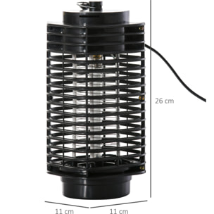 Outsunny Lampe anti-insectes anti moustique design lanterne tue mouche électrique destructeur d'insectes LED 3 W noir