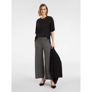 Elena Mirò - Camiseta bordada - Negro