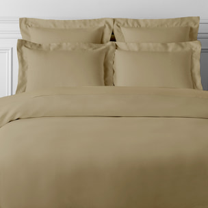 Housse de couette satin de coton beige