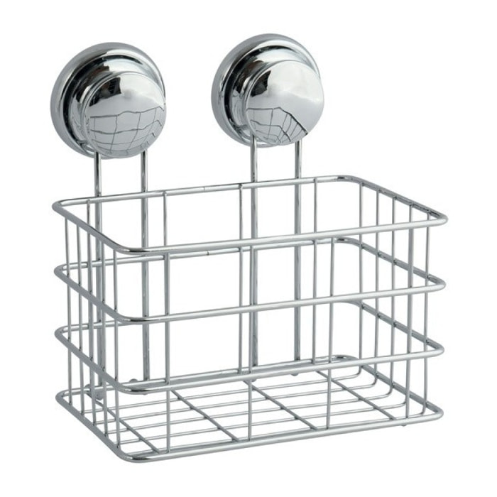 Etagère Panier de douche à  ventouses Acier Chromé MSV