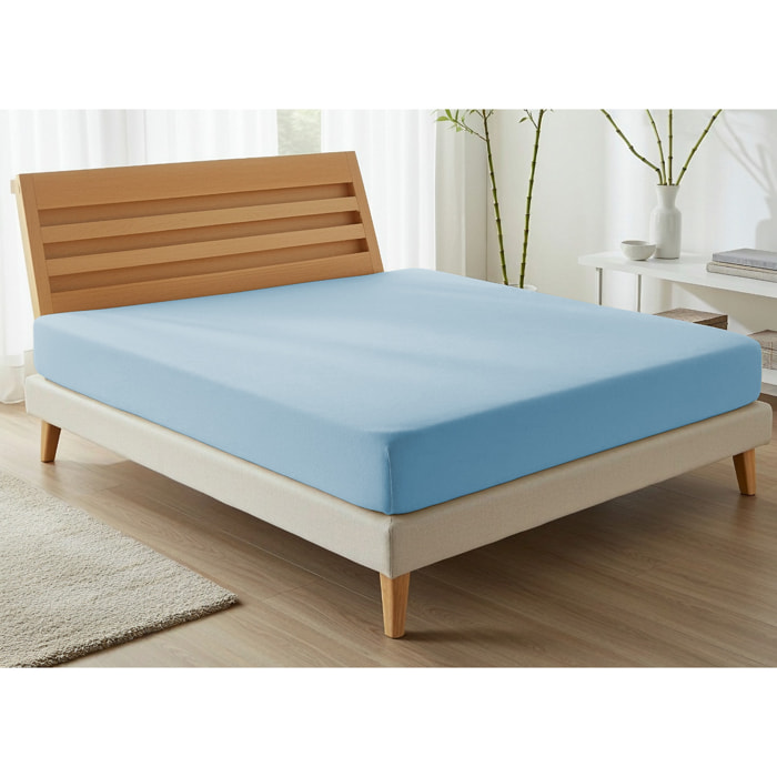 Lenzuolo Sotto Con Angoli No Stiro Tinta Unita Francesca Azzurro